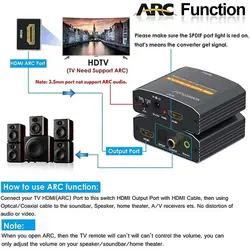 مبدل صوتی جداکننده HDMI و تبدیل آن از طریق SPDIF نوری، جک صوتی استریو 3.5 میلی متری RCA L/R به صدای استریو آنالوگ NOWBOTUCH HDMI Audio 4K