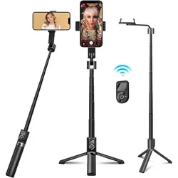 سه پایه تلفن همراه 100 سانتی متری قابل حمل و قابل تنظیم ASHINER برای عکاسی، فیلمبرداری، وبلاگ نویسی و پخش زنده، سازگار با آیفون و اندروید Selfie Stick Premium with Remote  - فروشگاه اینترنتی آر پی جی کالا | RPG Kala