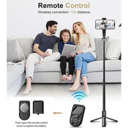 سه پایه تلفن همراه 100 سانتی متری قابل حمل و قابل تنظیم ASHINER برای عکاسی، فیلمبرداری، وبلاگ نویسی و پخش زنده، سازگار با آیفون و اندروید Selfie Stick Premium with Remote  - فروشگاه اینترنتی آر پی جی کالا | RPG Kala