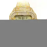 ساعت نگین دار طرح کارتیر دخترانه و پسرانه فول نگین در رنگ طلایی