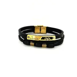 دستبند چرم سه لاین برند کارتیر CARTIER