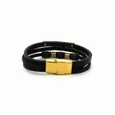 دستبند چرم سه لاین برند کارتیر CARTIER