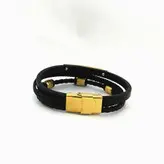 دستبند چرم سه لاین برند کارتیر CARTIER