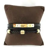 دستبند چرم سه لاین برند کارتیر CARTIER
