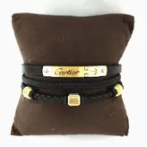 دستبند چرم سه لاین برند کارتیر CARTIER