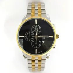 ساعت برند سیتیزن citizen vip پسرانه و مردانه موتور ژاپن رنگ نقره ای طلایی