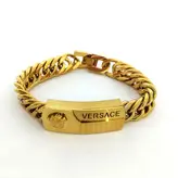 دستبند پسرانه برند ورساچه VERSACE رنگ طلایی
