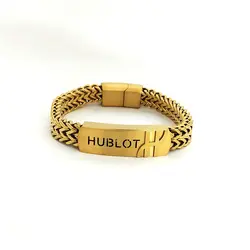 دستبند پسرانه برند هابلوت Hublot رنگ طلایی