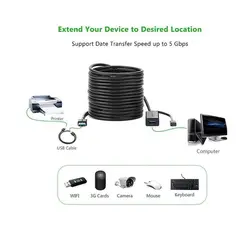 کابل افزایش طول USB اکتیو یوگرین مدل US175 20826 طول 5 متر