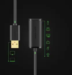کابل افزایش طول USB اکتیو یوگرین مدل US121 10319 طول 5 متر