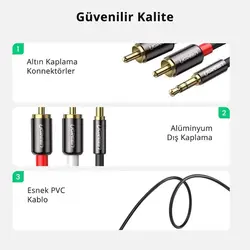 کابل صدا 1 به 2 یوگرین مدل AV116 10583 طول 1.5 متر