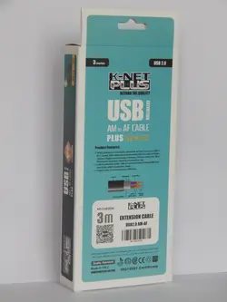 کابل افزایش طول USB 2.0 کی نت پلاس مدل KP-CUE2030 طول 3 متر