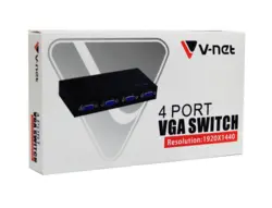 دیتا سوئیچ دستی 4 پورت VGA وی نت مدل V-SWVGAM04