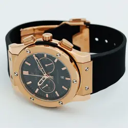 ساعت مچی عقربه ای هابلوت مدل کرنوگراف تاریخ شمار موتور ژاپنی