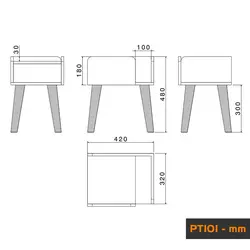 میز پاتختی هیراد مدل PT101