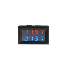 ولت متر آمپرمتر 4 رقم 100V 10A آبی قرمز