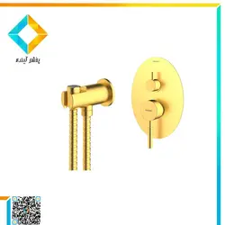 ست شیرآلات توالت بیده توکار شودر مدل روگن طلامات BRASS