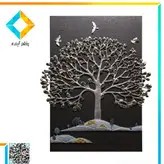 تابلو سانسا مدل درخت شاع بلوط نقره ای کد DE8121SI سایز 110*130*12