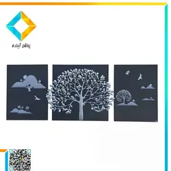 تابلو سانسا مدل درخت شاه بلوط نقره ای کد DE8383SB سایز 60*80