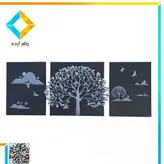 تابلو سانسا مدل درخت شاه بلوط نقره ای کد DE8383SB سایز 60*80
