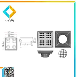 کفشور سارا نیک مدل 503SM سایز15*15 استیل مات