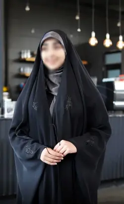 چادر مشکی جده گلدوزی طرح رز با ارسال رایگان