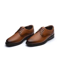کفش چرم مجلسی مردانه کارا مدل شایان بندی زیره ترمو