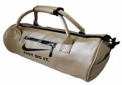 ساک ورزشی دایره ای طرح نایک رنگ کرم سایز متوسط کد 462