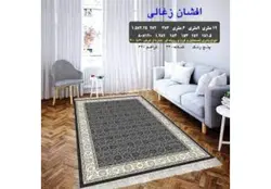 گلیم فرش ماشینی کاشان طرح افشان زغالی
