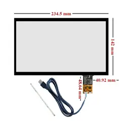 تاچ مقاومتی 10.1 اینچ 4 پین-مدل فلت راست 16:10 -resistive Touch 10.1