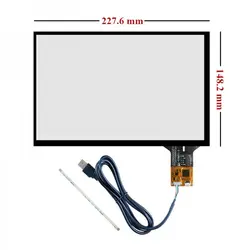 تاچ مقاومتی 10.1 اینچ 4 پین-مدل فلت راست 16:10 -resistive Touch 10.1
