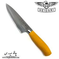 چاقو آشپزخانه فورج اسفنجی دسته زرد حیدری