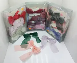 گیر سر انبری 2 پاپیون حریر دنباله دار کارتی وکیوم