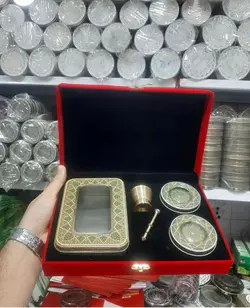 جعبه هدیه زعفران طرح مخمل مدل دوخاتم سه گرم همراه