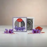 ظرف بسته بندی زعفران - جعبه با قوطی فلزی خاتم برای 5 گرم زعفران مناسب هدیه