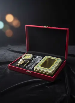 ظروف بسته بندی زعفران - مخمل دو خاتم دمنوش دار