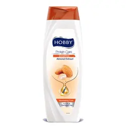شامپو هوبی HOBBY عصاره روغن بادام مخصوص موهای خشک و آسیب دیده حجم ۶۰۰ میل