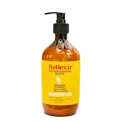 شامپو بدون سولفات بلکسیر Bellexir حاوی روغن آرگان ،پروتئین، کراتین و بوتاکس حجم 500 میلی لیتر