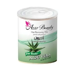 موم اپیلاسیون گرم (شمع) آذربیوتی Azar Beauty آلوئه ورا مدل کنسروی (800 گرم)