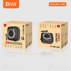 اسپیکر بلوتوث بیوا Biva Party Box 650 توان 80 وات رم و فلش خور