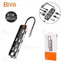 هاب 8 پورت بیوا Biva HUB-03 Type-C 8 in 1 Docking Station