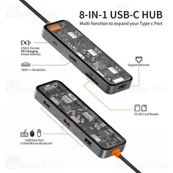 هاب 8 پورت بیوا Biva HUB-03 Type-C 8 in 1 Docking Station