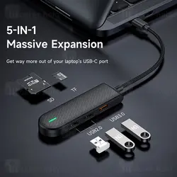 هاب 5 پورت Type C مک دودو Mcdodo HU-1430 5 in 1 USB C HUB