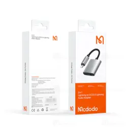 کابل تبدیل لایتنینگ اتصال همزمان هندزفری و شارژر Mcdodo CA-5540 Audio Adapter توان 2.4 آمپر