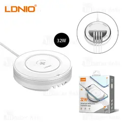 شارژر وایرلس الدینیو LDNIO AW003 Desktop Wireless Charger 32W 1USB-C 3USB-A توان 32 وات با کابل