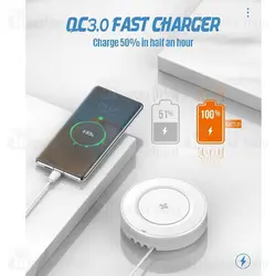 شارژر وایرلس الدینیو LDNIO AW003 Desktop Wireless Charger 32W 1USB-C 3USB-A توان 32 وات با کابل