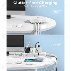 شارژر وایرلس الدینیو LDNIO AW003 Desktop Wireless Charger 32W 1USB-C 3USB-A توان 32 وات با کابل