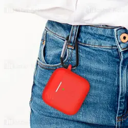 کاور محافظ سیلیکونی هندزفری شیائومی Xiaomi Redmi Buds 3 Earphone Silicone Case دارای قلاب آویز