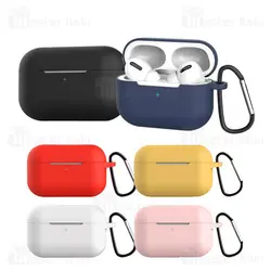 کاور محافظ سیلیکونی هندزفری اپل Apple AirPods 3 Silicone Case دارای قلاب آویز