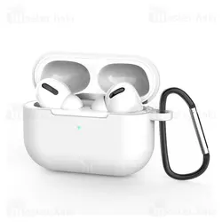 کاور محافظ سیلیکونی هندزفری اپل Apple AirPods 3 Silicone Case دارای قلاب آویز